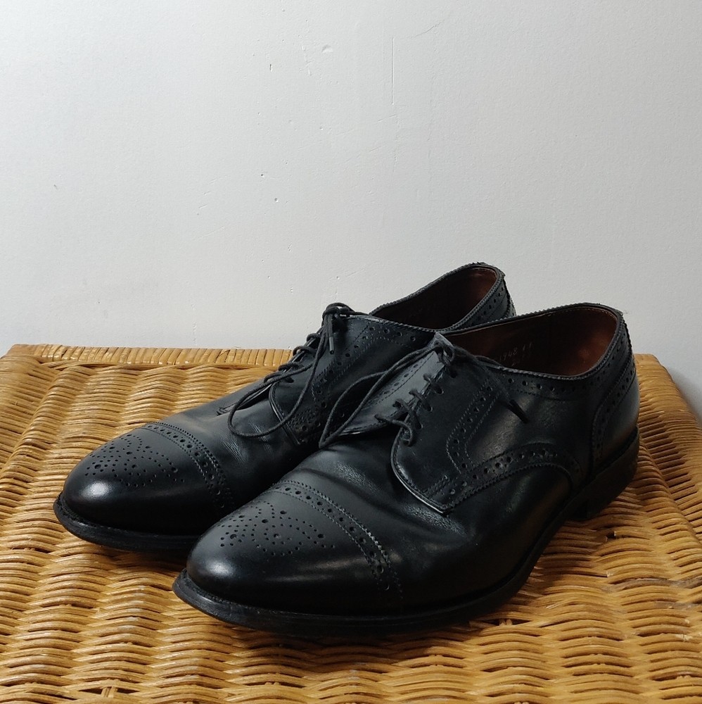 Allen Edmonds Sanford Brogue Cap Toe Black Dress Shoes